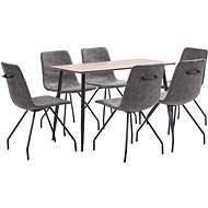 7-piece Dining Set. Dark Brown Faux Leather 3050679 - Dining Set
