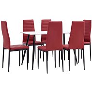7-piece Dining Set Faux Leather Burgundy 3053709 - Dining Set