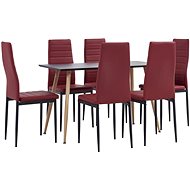 7-Piece Dining Set Synthetic Leather Burgundy 3053789 - Dining Set
