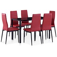 7-piece Dining Set Burgundy 281700 - Dining Set