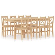 9-piece Dining Set Pine Wood 283385 - Dining Set