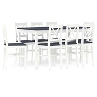 9-piece Dining Set Pine Wood White-grey 283382 - Dining Set