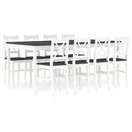 9-piece Dining Set Pine Wood White-grey 283388 - Dining Set