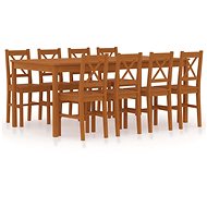 9-piece Dining Set Pine Wood Honey Brown 283386 - Dining Set