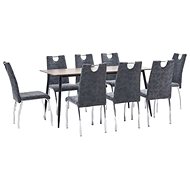 9-piece Dining Set Black Faux Leather 3050736 - Dining Set
