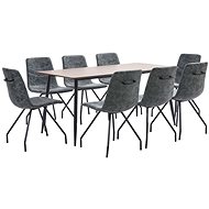 9-piece Dining Set, Black Faux Leather 3050768 - Dining Set