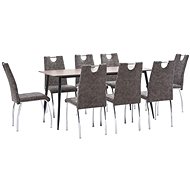 9-piece Dining Set, Brown Faux Leather 3051177 - Dining Set