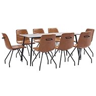 9-piece Cognac Artificial Leather Dining Set 3050996 - Dining Set