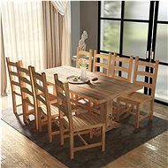 9-piece Dining Set with Table and Chairs Solid Teak 244003 - Dining Set