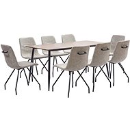 9-piece dining set gray faux leather 3050772 - Dining Set
