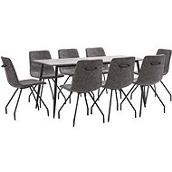 9-piece Dining Set, Dark Brown Faux Leather 3050986 - Dining Set
