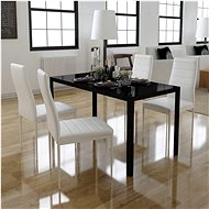 Five-part dining set black and white 242989 - Dining Set