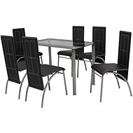 Seven-piece dining set black 242915 - Dining Set