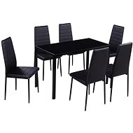 Seven-piece dining set black 242987 - Dining Set