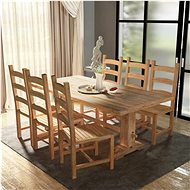 Seven-piece Dining Set of Table and Chairs Solid Teak 244002 - Dining Set