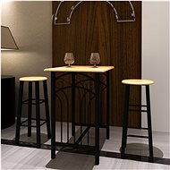 Dining set breakfast / dinner light brown with black steel 240095 - Dining Set