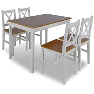 5-piece dining set brown and white 240884 - Dining Set