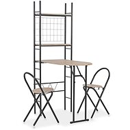 3-piece folding dining set with MDF storage rack and 284406 steel - Dining Set