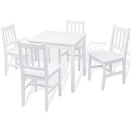 Five-Piece Pine Wood Dining Set White 242957 - Dining Set