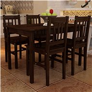 Wooden table with 4 chairs, brown colour 241221 - Dining Set