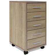 SHUMEE with wheels, 5 drawers, oak - Office Drawer