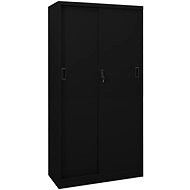 SHUMEE with sliding door black 90 × 40 × 180 cm - Office Drawer
