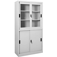 SHUMEE with sliding door light grey 90 × 40 × 180 cm - Office Drawer