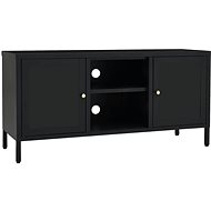SHUMEE černý 105 × 35 × 52 cm ocel a sklo - TV stolek
