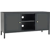 SHUMEE antracitový 105 × 35 × 52 cm ocel a sklo - TV stolek