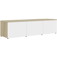 SHUMEE bílý a dub sonoma 120 × 34 × 30 cm  - TV stolek