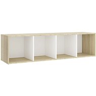 SHUMEE bílý a dub sonoma 142,5 × 35 × 36,5 cm  - TV stolek