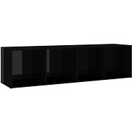SHUMEE černý s vysokým leskem 142,5 × 35 × 36,5 cm  - TV stolek