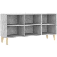 SHUMEE masivní dřevěné nohy betonově šedý 103,5 × 30 × 50 cm - TV stolek