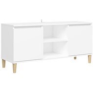 SHUMEE s masivními dřevěnými nohami bílý 103,5 × 35 × 50 cm - TV stolek