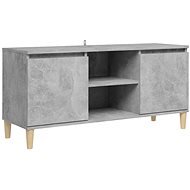 SHUMEE masivní dřevěné nohy betonově šedý 103,5 × 35 × 50 cm - TV stolek