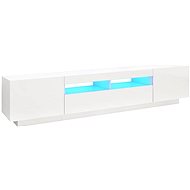 SHUMEE s LED osvětlením bílý s vysokým leskem 200 × 35 × 40 cm - TV stolek
