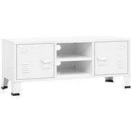 Industriální SHUMEE bílý 105 × 35 × 42 cm kov - TV stolek