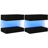 SHUMEE s LED osvětlením 2 ks černé 60 × 35 cm - TV stolek