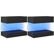 SHUMEE s LED osvětlením 2 ks šedé 60 × 35 cm - TV stolek