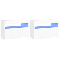SHUMEE s LED osvětlením 2 ks bílé 60 × 35 × 40 cm  - TV stolek