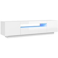 SHUMEE s LED osvětlením bílý s vysokým leskem 160 × 35 × 40 cm - TV stolek
