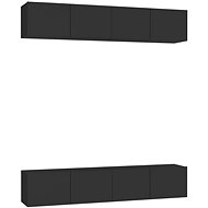 SHUMEE 4 ks černá, 80 × 30 × 30 cm - Obývací stěna