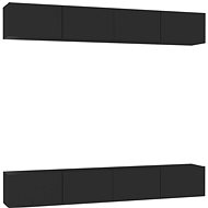 SHUMEE 4 ks černá, 100 × 30 × 30 cm - Obývací stěna
