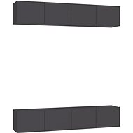 SHUMEE 4 ks šedá, 80 × 30 × 30 cm - Obývací stěna