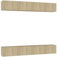 SHUMEE 4 ks dub sonoma, 100 × 30 × 30 cm - Obývací stěna