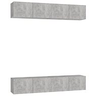 SHUMEE 4 ks betonově šedá, 80 × 30 × 30 cm - Obývací stěna