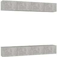 SHUMEE 4 ks betonově šedá, 100 × 30 × 30 cm - Obývací stěna
