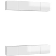 SHUMEE 4 ks bílá s vysokým leskem 80 × 30 × 30 cm - Obývací stěna