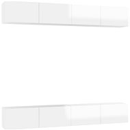 SHUMEE 4 ks bílá s vysokým leskem 100 × 30 × 30 cm - Obývací stěna