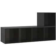 SHUMEE 2 ks černá s vysokým leskem, 3079806 - Obývací stěna
